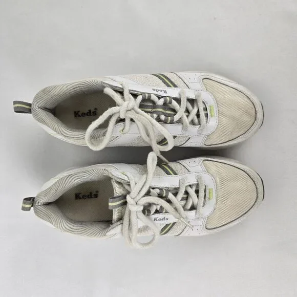 Keds White Lacer Up Runners Size 7 - Picture 4 of 7